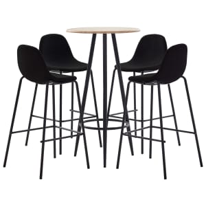 vidaXL Ensemble de bar 5 pcs Tissu Noir vidaXL Ensemble de bar 5 pcs Tissu Noir