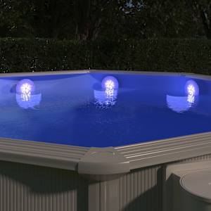 vidaXL sukeldatav ujuv basseini LED-lamp, mitmev&auml;rviline, puldiga
