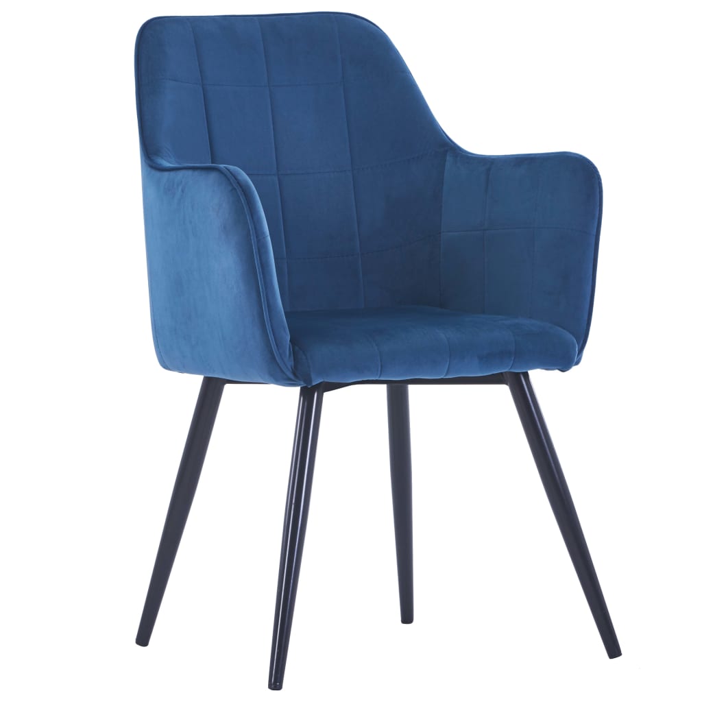

vidaXL Eetkamerstoelen 2 st fluweel blauw