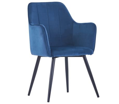 vidaXL Eetkamerstoelen 2 st fluweel blauw