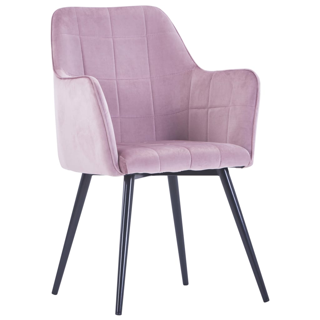 

vidaXL Eetkamerstoelen 2 st fluweel roze