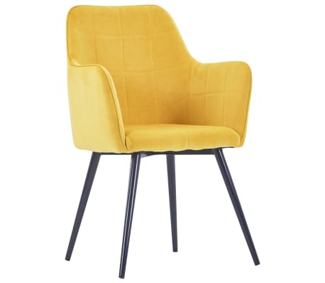 vidaXL Valgomojo kėdės, 2vnt., geltonos spalvos, aksomas