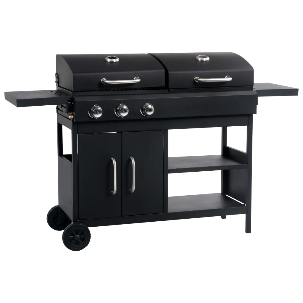 vidaXL Gas Charcoal Combo Grill with 3 Burners (DK/EE/FI/HU/NO/PT/ES/SE only) (47388+40115)