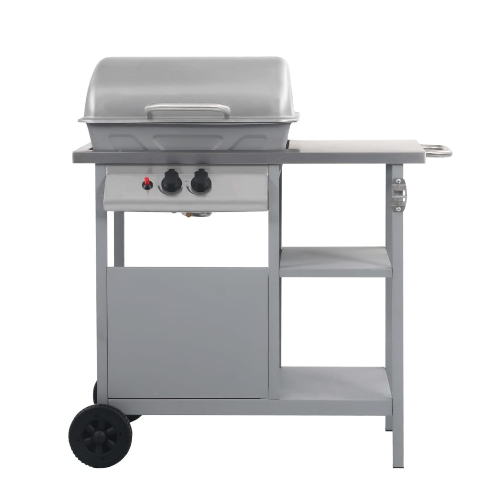 vidaXL ezüst gáz grillező 3 szintes kisasztallal