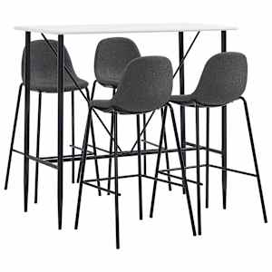 5dílný barový set textil tmavě šedý - obrázek 1