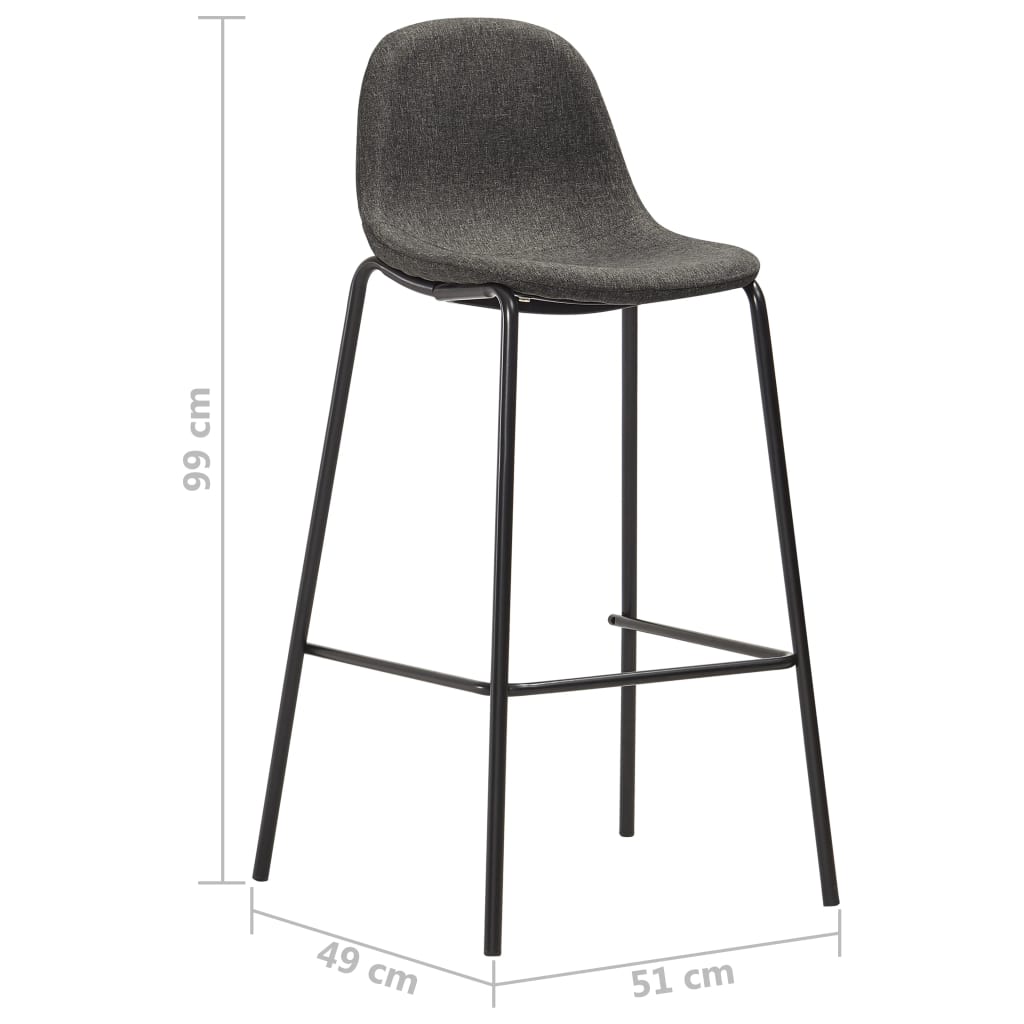 5dílný barový set textil tmavě šedý - obrázek 14