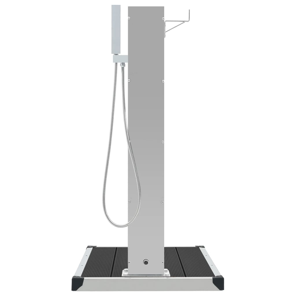 Douche D'extérieur Avec Receveur De Douche WPC Acier Inoxydable VidaXL 16 width=274