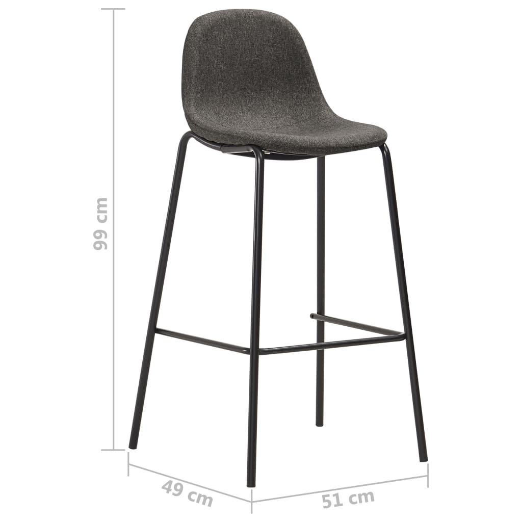 5dílný barový set textil tmavě šedý - obrázek 14