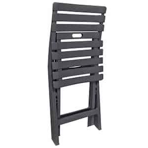 3dílný skládací bistro set plastový antracitový - obrázek 6