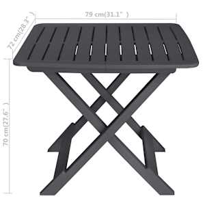 3dílný skládací bistro set plastový antracitový - obrázek 9