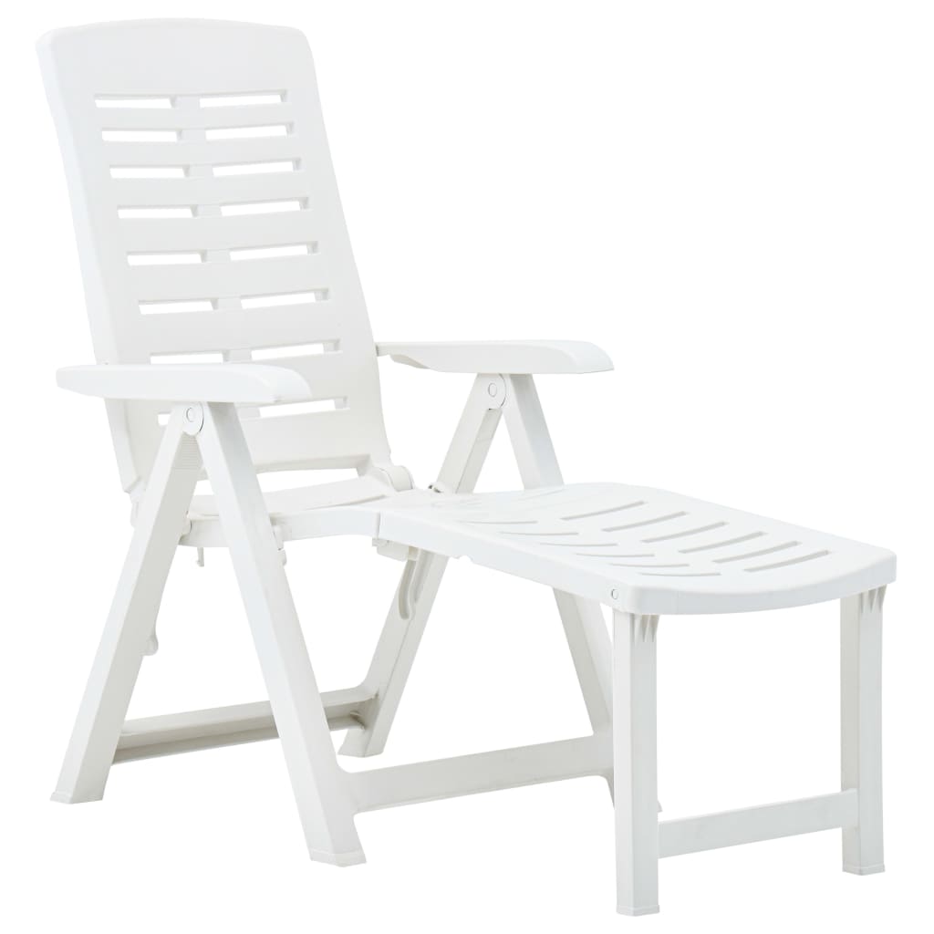 

vidaXL Folding Sun Lounger Plastic White