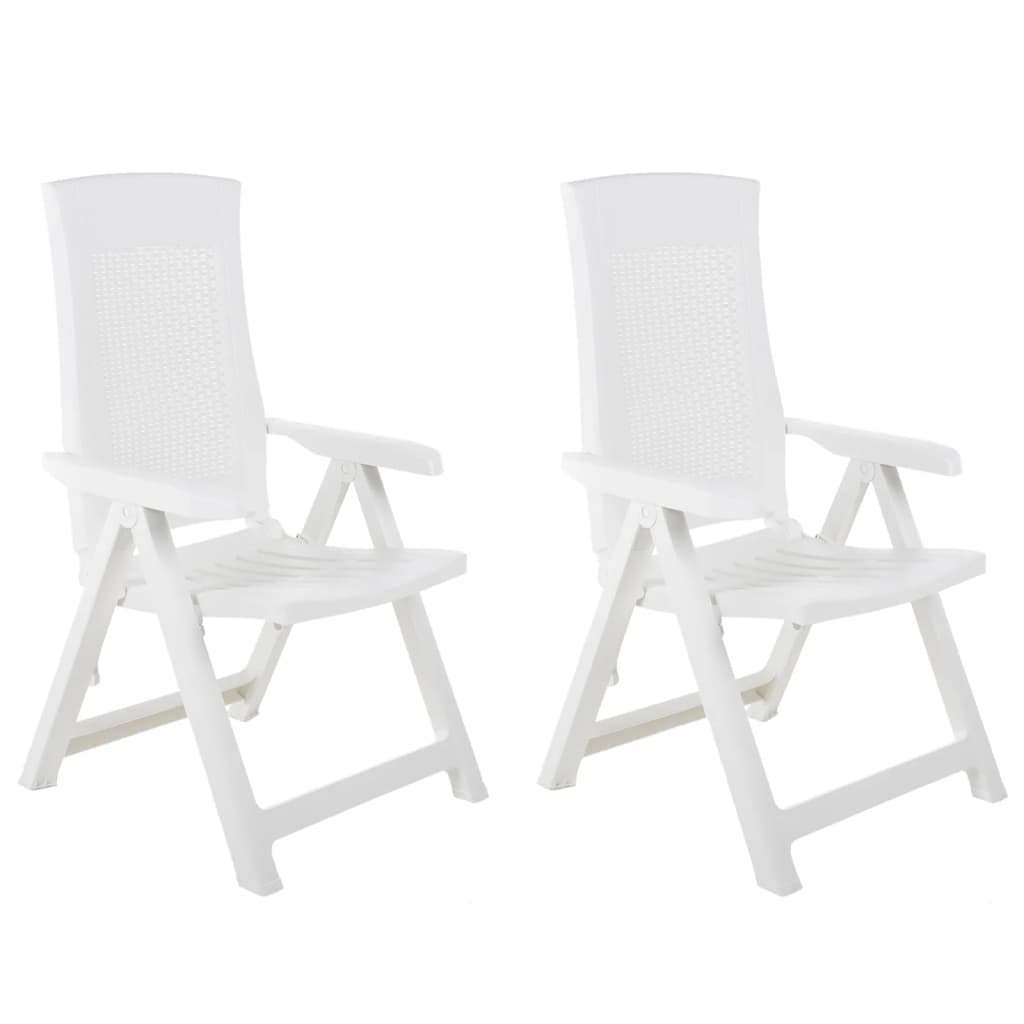 

vidaXL Patio Reclining Chairs 2 pcs Plastic White