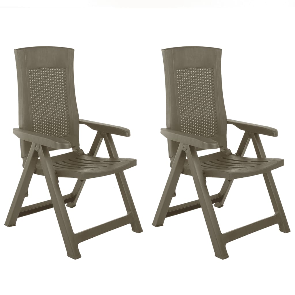 

vidaXL Patio Reclining Chairs 2 pcs Plastic Mocca