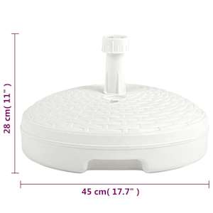 Stojan na slunečník plněný vodou/pískem 20 l bílý plast ratan - obrázek 6