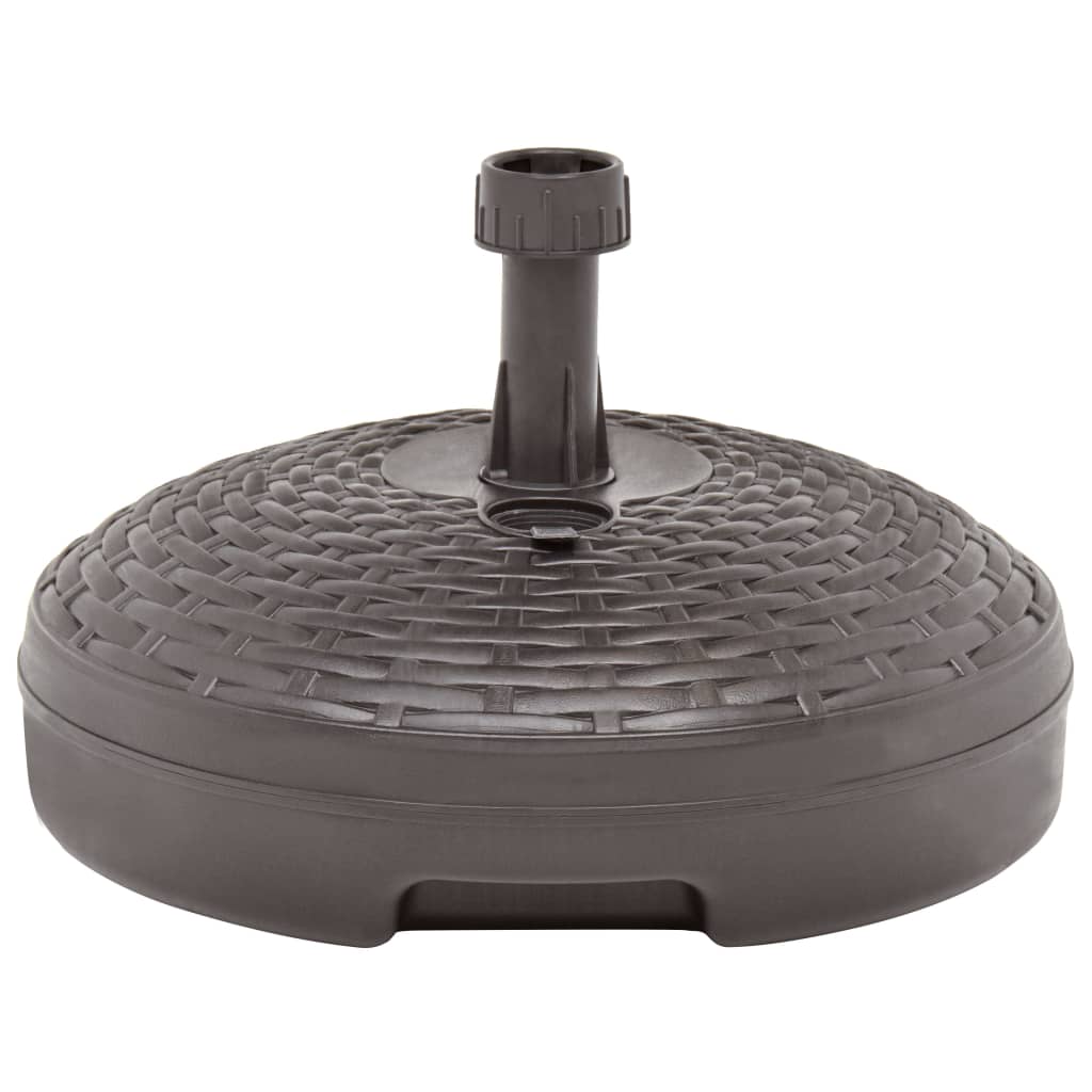 vidaXL Suport umbrelă, umplut cu apă/nisip, maro, 20 L, plastic ratan