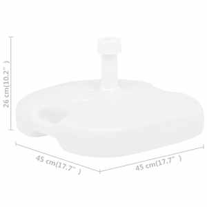 Stojan na slunečník plněný vodou/pískem 16 l bílý plast - obrázek 6