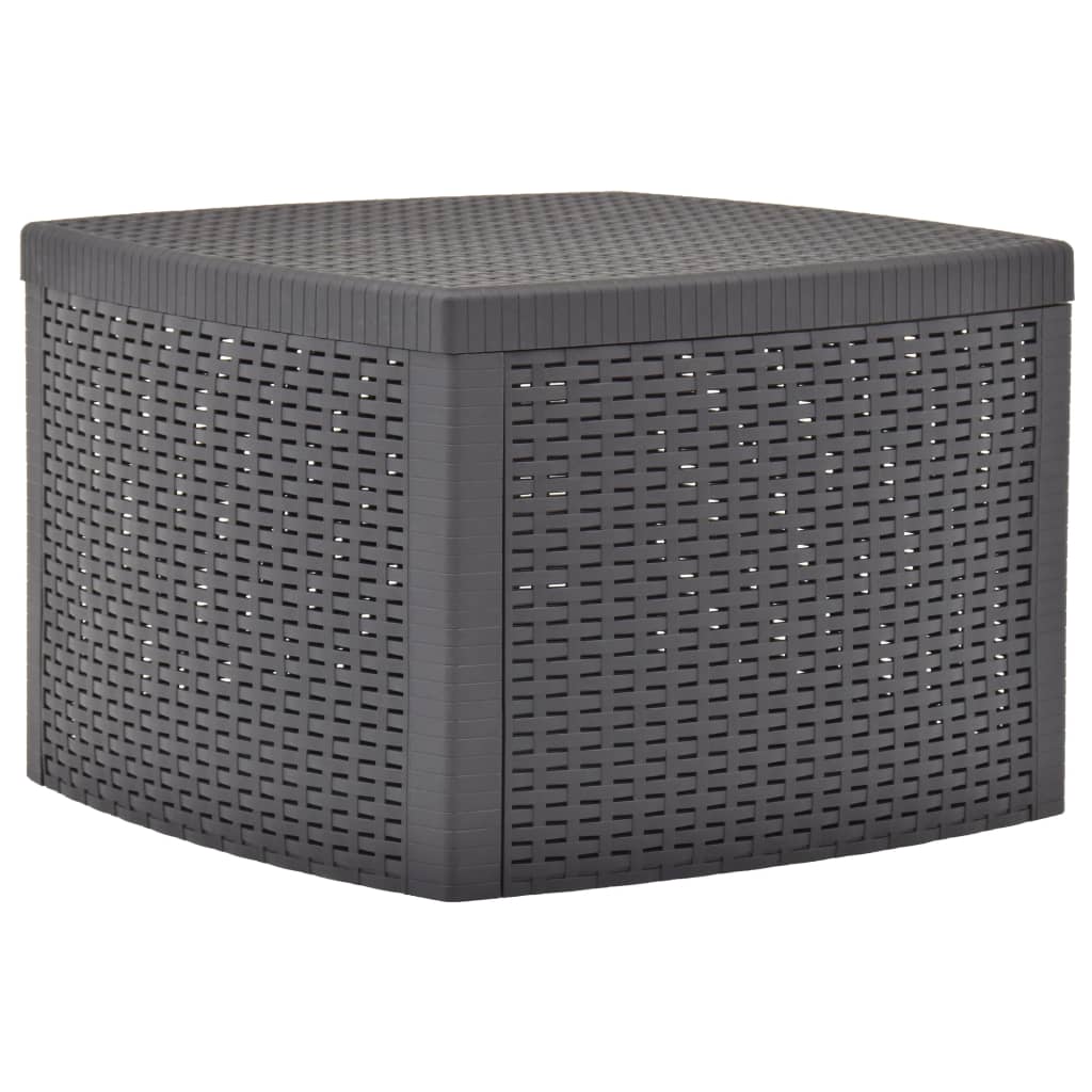 

vidaXL Side Table Mocha 21.3"x21.3"x14.4" Plastic