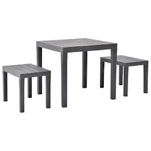 Zahradní stůl se 2 lavicemi plast hnědý