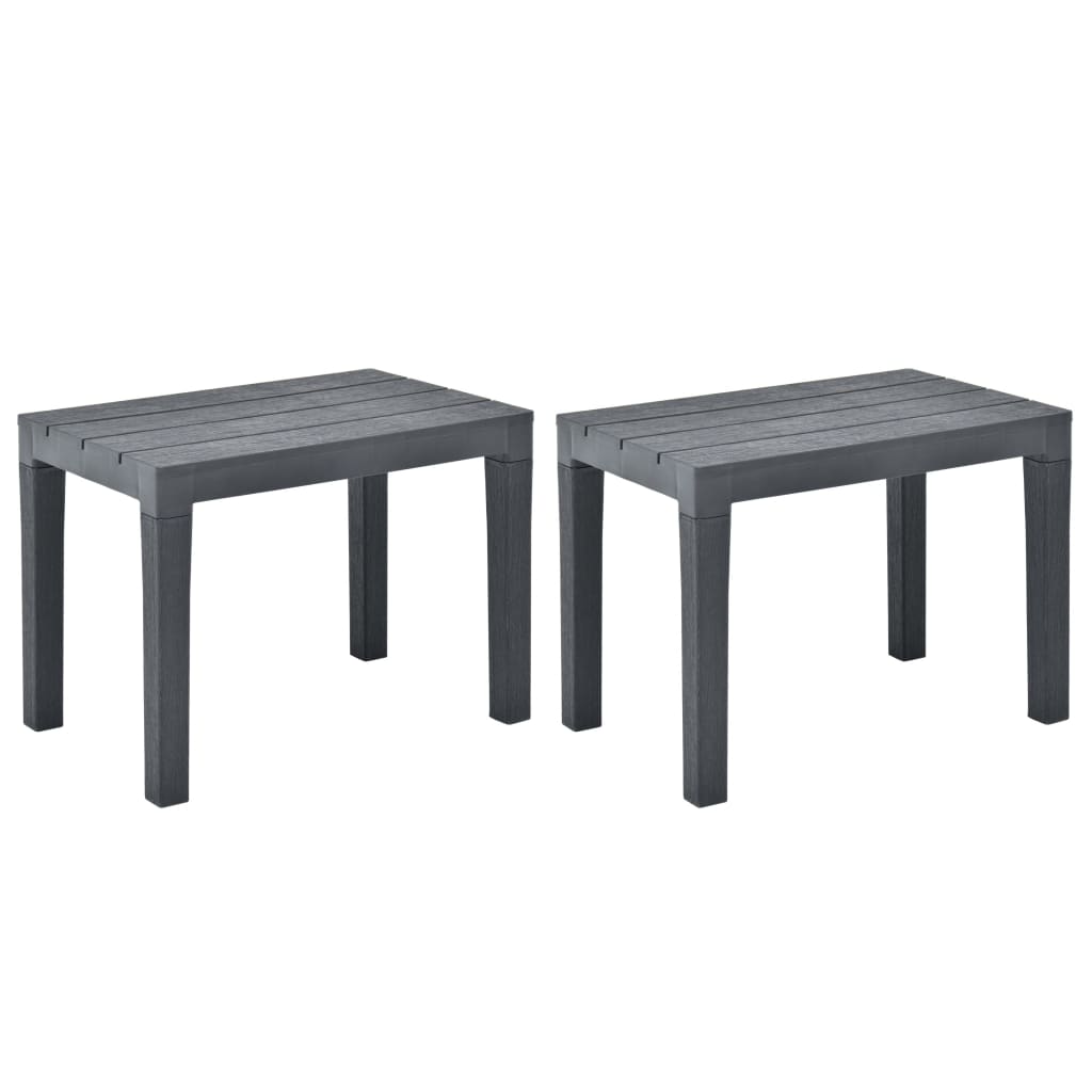 

vidaXL Patio Benches 2 pcs Anthracite Plastic