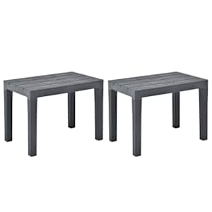 Zahradní lavice 2 ks antracitové plast