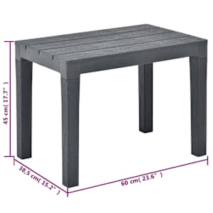 Zahradní lavice 2 ks antracitové plast - obrázek 6