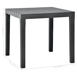 Zahradní stůl antracitový 78 x 78 x 72 cm plast - obrázek 5