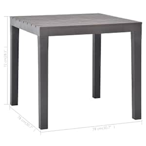 Zahradní stůl 78 x 78 x 72 cm kávový plast - obrázek 5