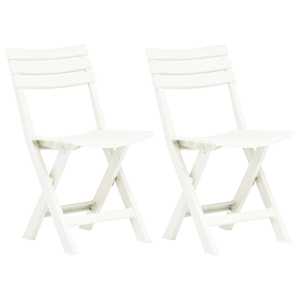 vidaXL Kokkupandavad toolid 2 tk, plast, valged
