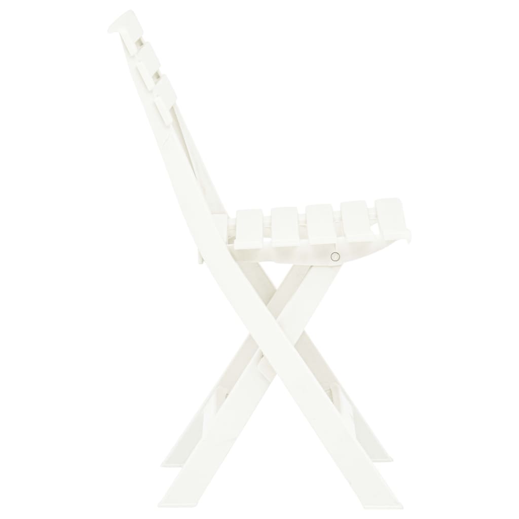 2 db fehér műanyag összecsukható kerti szék 