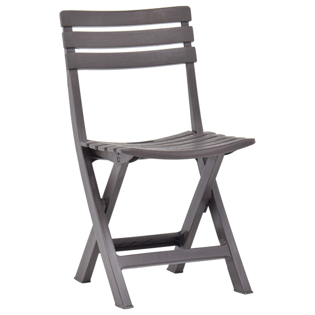 vidaXL Tuinstoelen inklapbaar 2 st kunststof mokka afbeelding