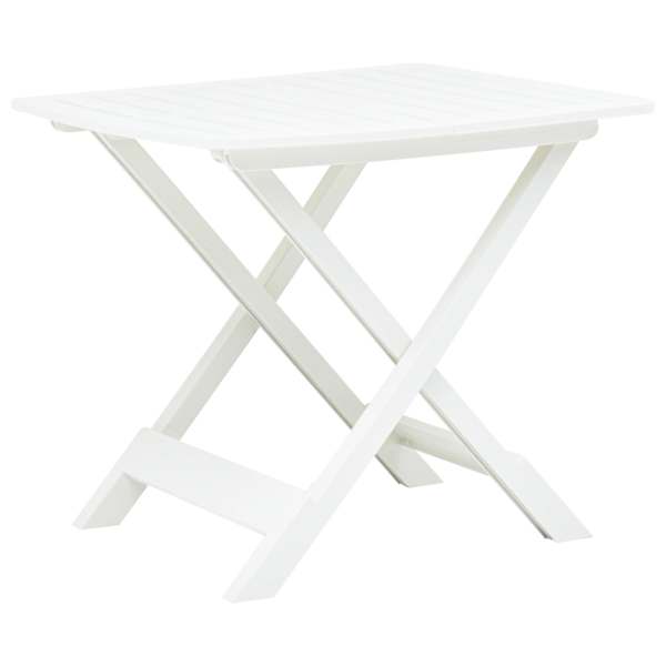 vidaXL kokkupandav aialaud, valge, 79 x 72 x 70 cm, plastist