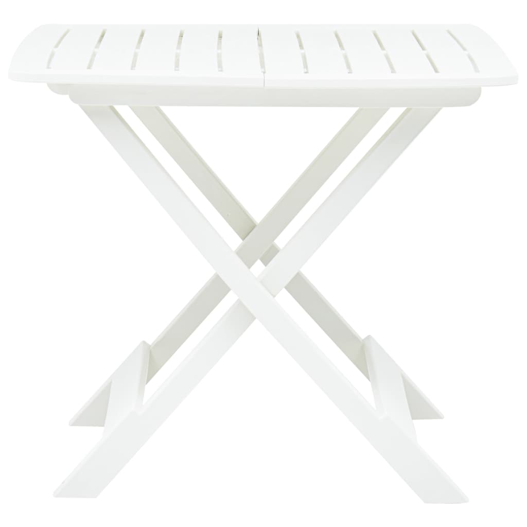 Fehér műanyag összecsukható kerti asztal 79 x 72 x 70 cm 