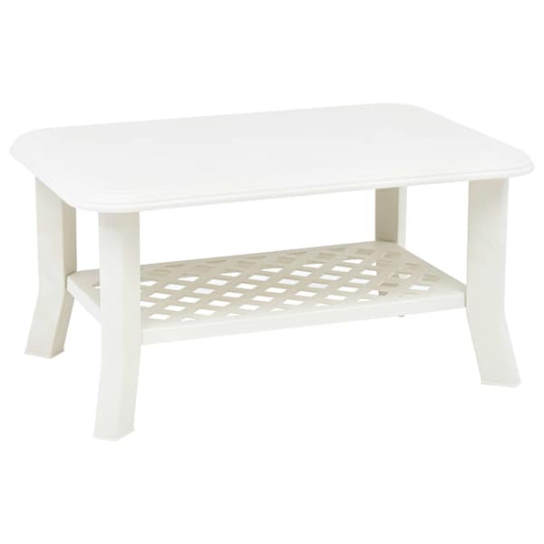 vidaXL kohvilaud, valge, 90 x 60 x 46 cm, plast