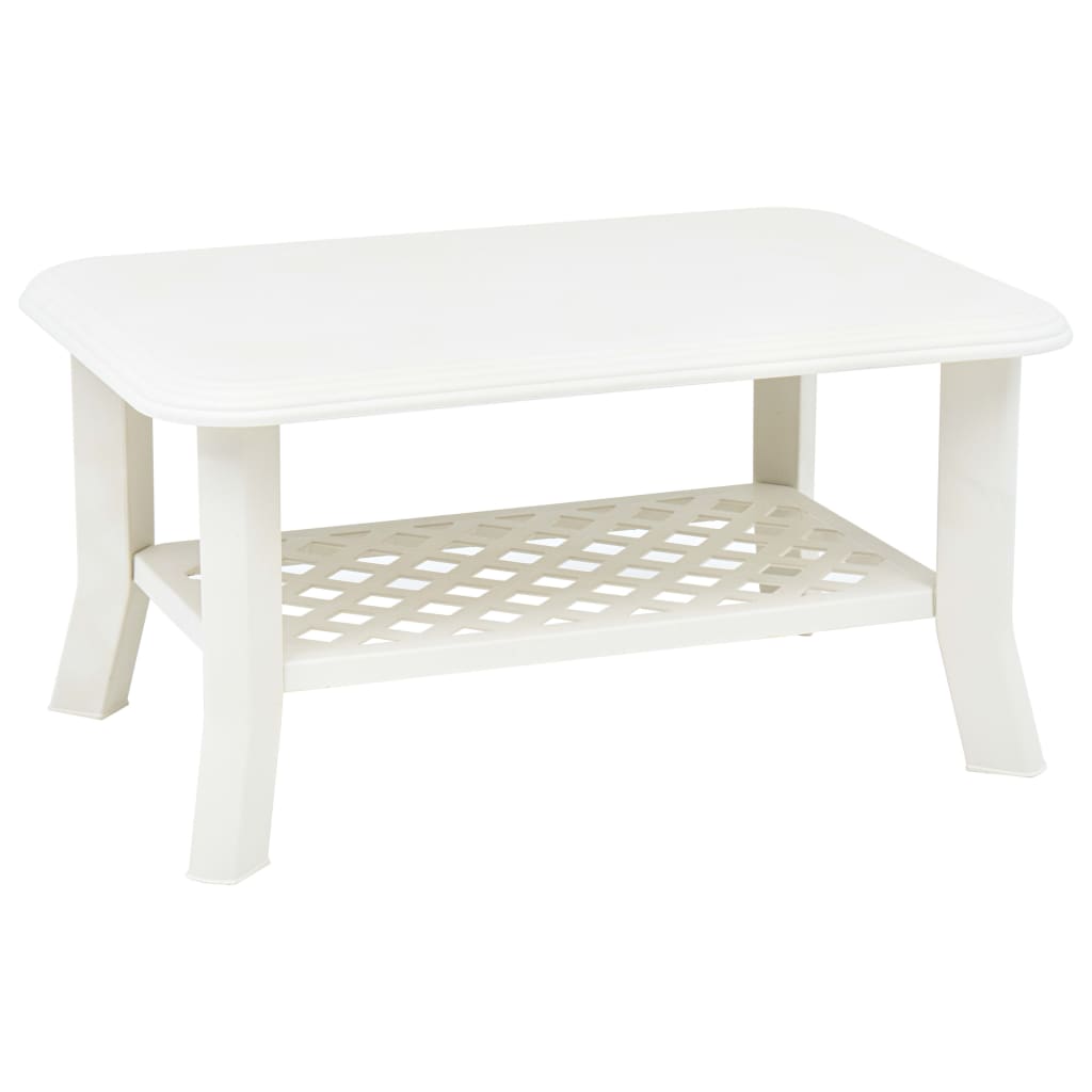 Image of vidaXL Coffee Table White 90x60x46 cm Plastic