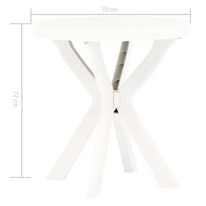 Bistro stolek bílý Ø 70 cm plast - obrázek 5