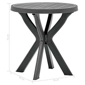 Bistro stolek antracitový Ø 70 cm plast - obrázek 5