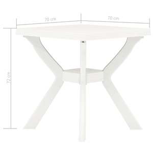 Bistro stolek bílý 70 x 70 x 72 cm plast - obrázek 5