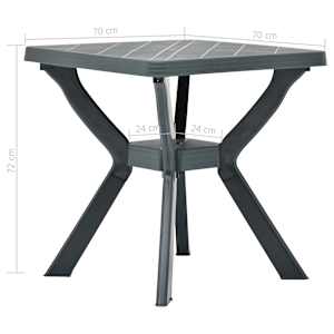Bistro stolek zelený 70 x 70 x 72 cm plast - obrázek 6