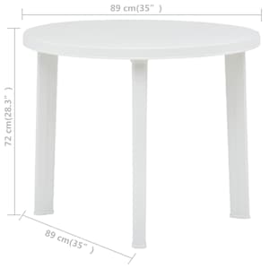Zahradní stůl bílý 89 cm plast - obrázek 5