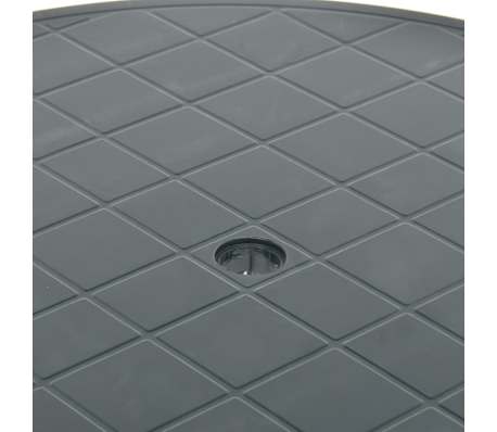 Tavolo Da Giardino In Plastica Antracite 89 Cm - Leggero, Senza Montaggio, Perfetto Per Esterni