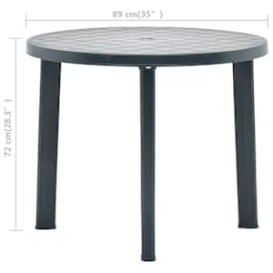 Zahradní stůl zelený 89 cm plast - obrázek 6