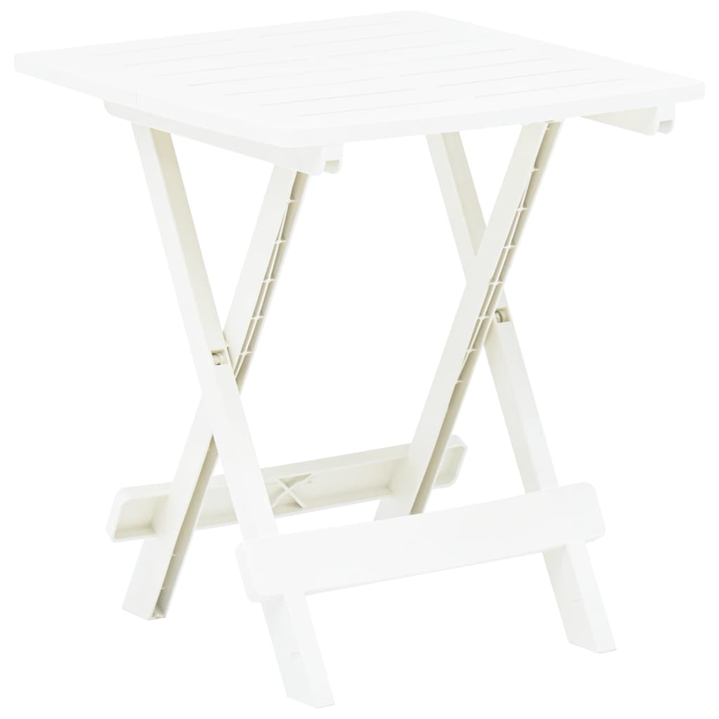 Fehér műanyag összecsukható kerti asztal 45 x 43 x 50 cm 
