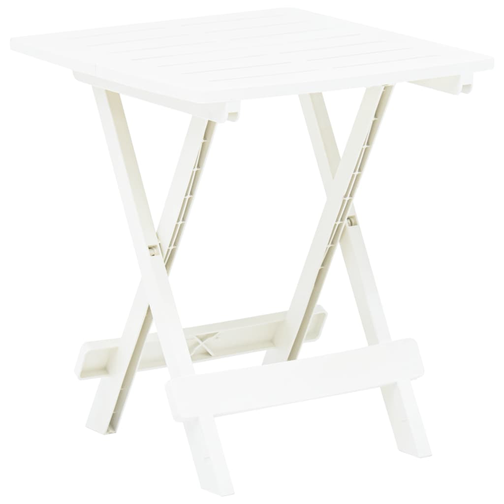 Photos - Garden Furniture VidaXL Folding Patio Table White 17.7"x16.9"x19.7" Plastic 