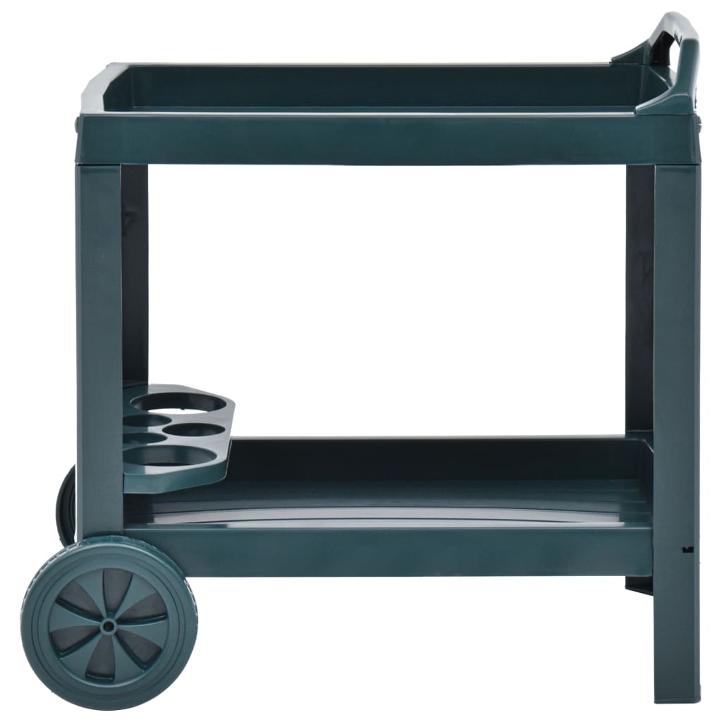 

vidaXL Dranktrolley 69x53x72 cm kunststof groen