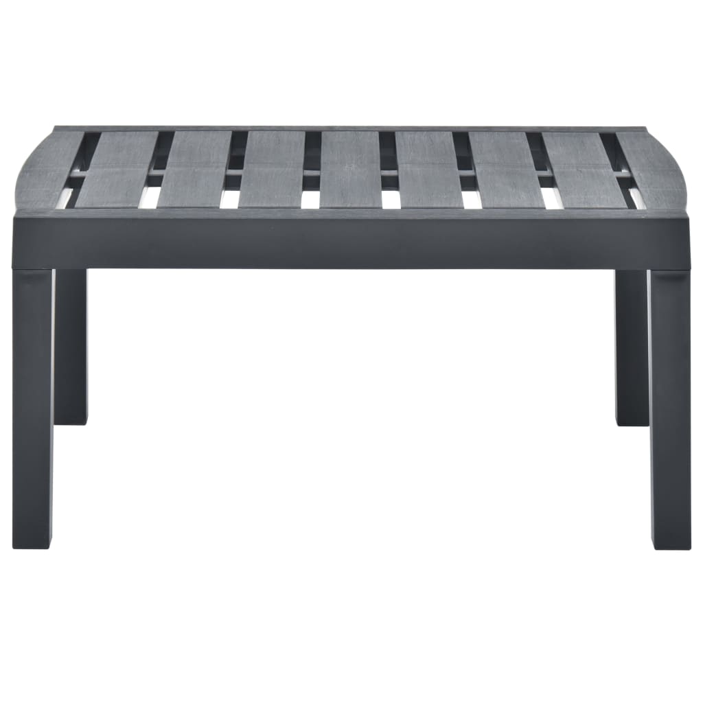 vidaXL Puutarhapöytä antrasiitti 78x55x38 cm muovi