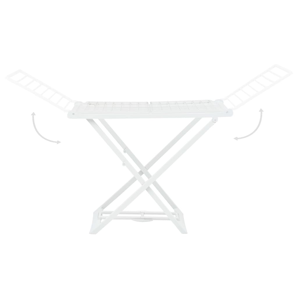 vidaXL Folding Clothes Dry Rack White Plastic