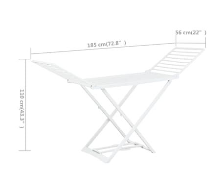 VidaXL Étendoir à linge pliable Blanc Plastique VidaXL Étendoir à linge pliable Blanc Plastique