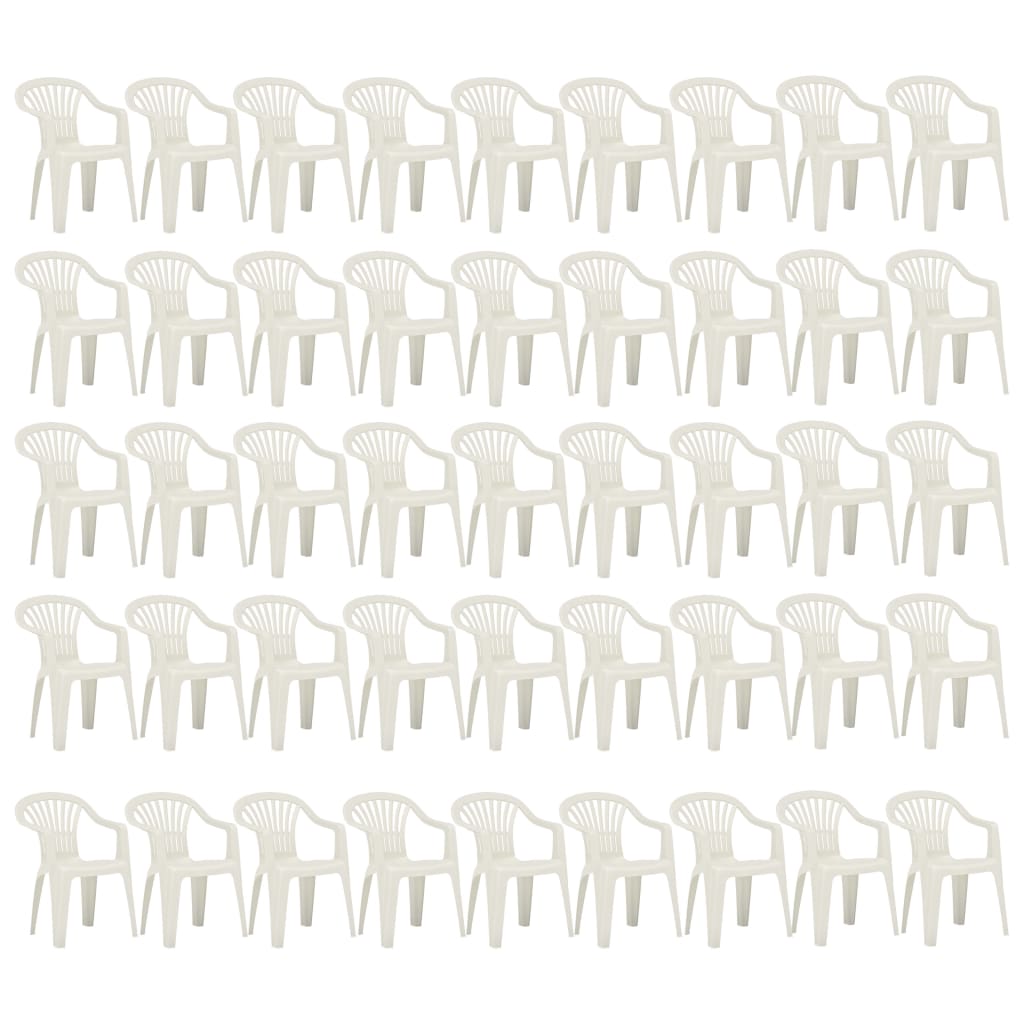 Stohovatelné zahradní židle 45 ks plastové bílé