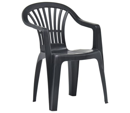 vidaXL Stackable Garden Chairs 45 pcs Plastic Anthracite