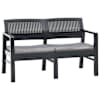 vidaXL kahekohaline aiapink patjadega 120 cm, plast, antratsiithall